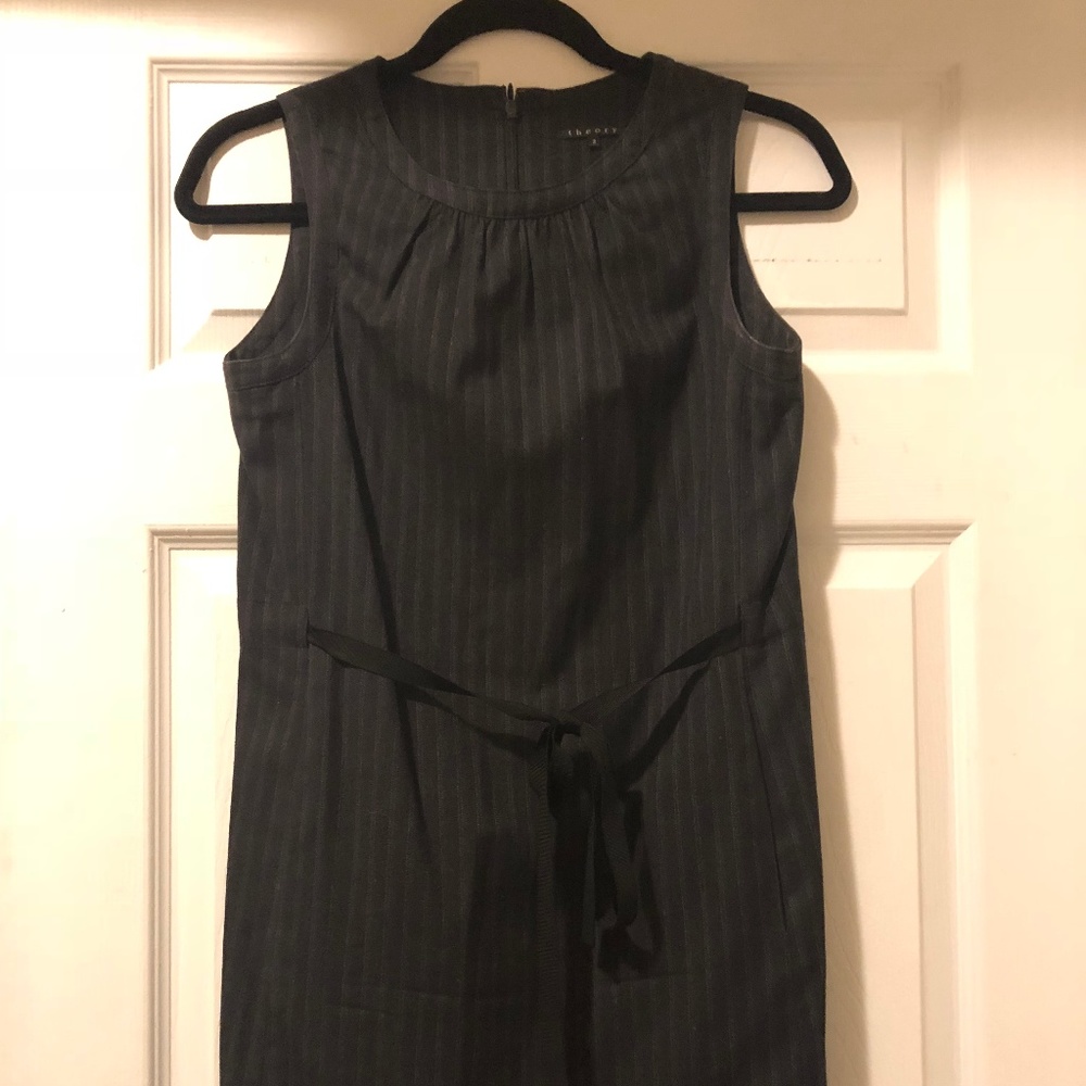 Wool/cotton Theory charcoal dress